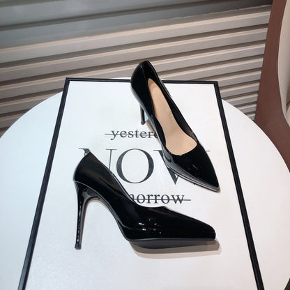 WO Huizhou women's shoes, patent leather waterproof platform, pumps, European and American fashion, light luxury, versatile, stiletto heels, no tired feet