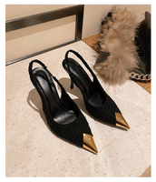 Black woolen sandals 9cm