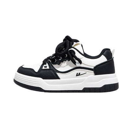 Pullback fashion versatile board shoes, black and white trendy design platform student shoes, four-season breathable casual shoes, women's shoes