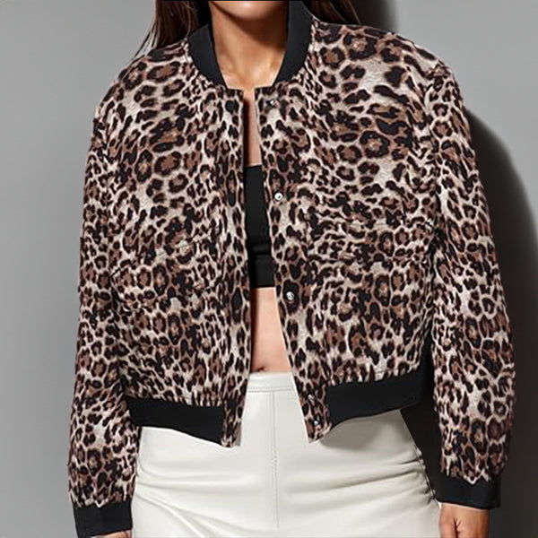 2026 spring new independent station European and American cross-border women's temperament versatile crew neck single-breasted solid color long-sleeved jacket - view 2 | Ciaura