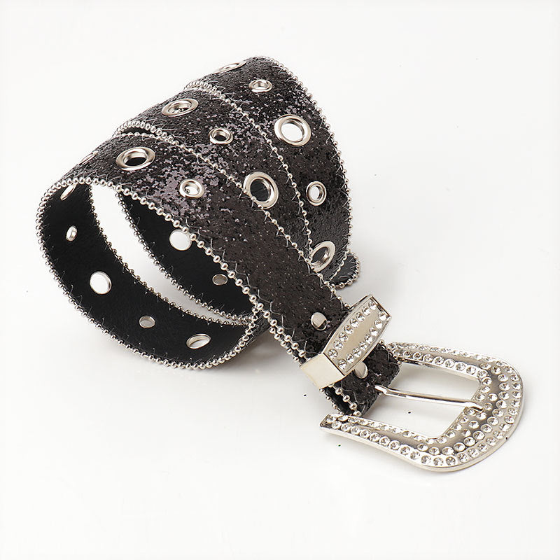 Cross-border super shiny squins belt, women's high-end skirt accessories, women's belt, European and American fashion, rhinestones, babes belt