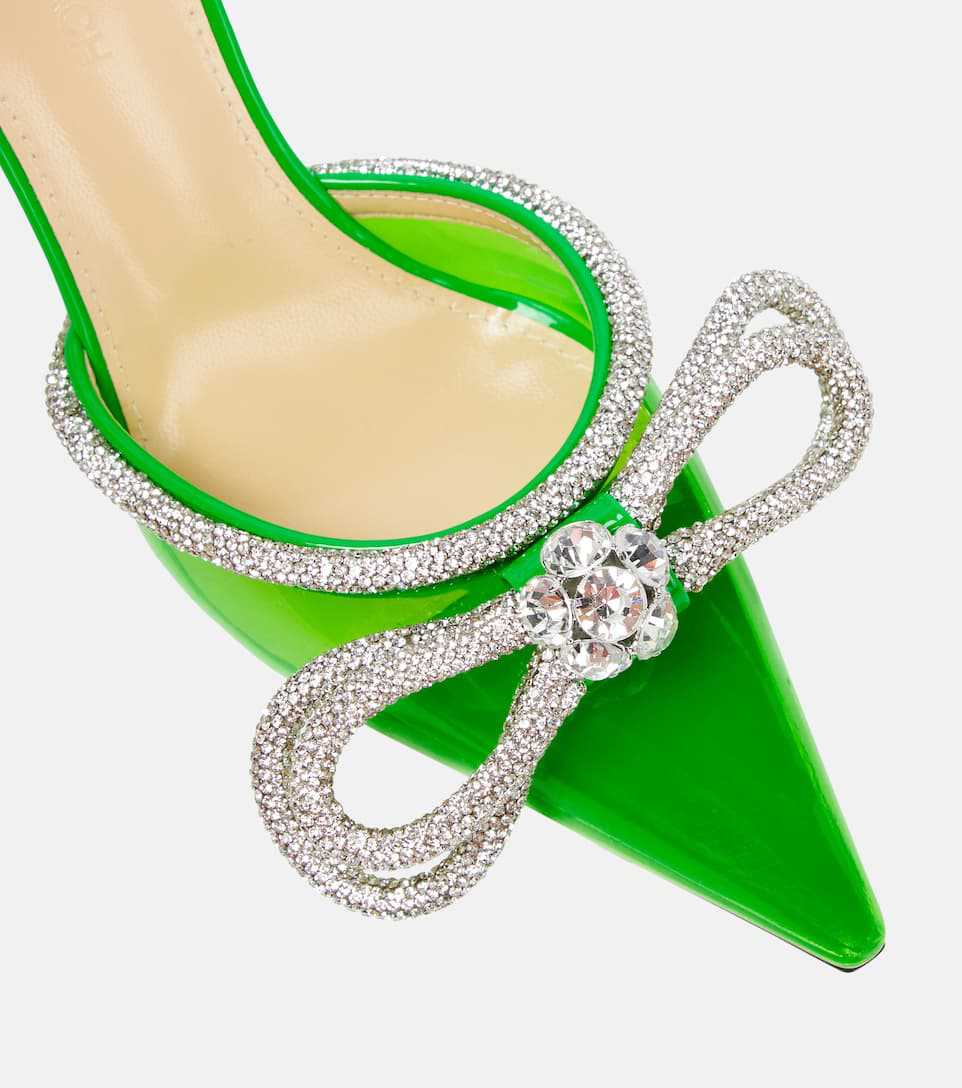 Transparent bow rhinestone high heel sandals pointed toe stiletto heels fashion European and American cross-border European and American style