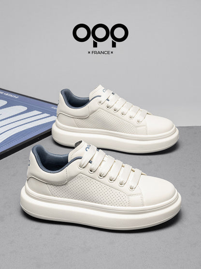 OPP men's shoes spring perforated leather light luxury low-top platform white shoes casual sports ruffian handsome comfortable board shoes for men