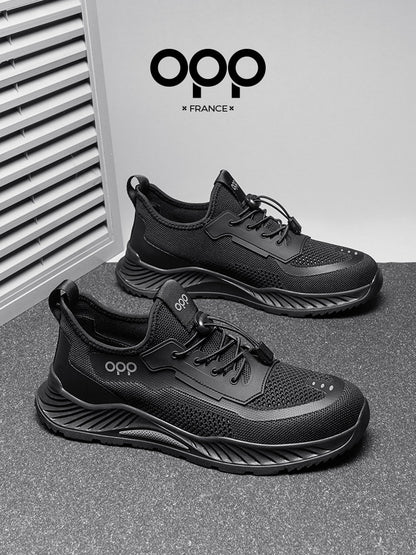 OPP Men's Shoes 2026 Spring New Flying Woven Breathable Anti-Odor Running Mesh Shoes Lightweight Casual Sports Hiking Shoes