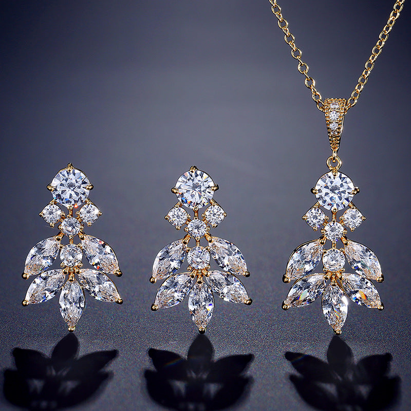 RAKOL cross-border new bridal dress accessories, European and American tassel earrings, necklace sleeves, wholesale accessories