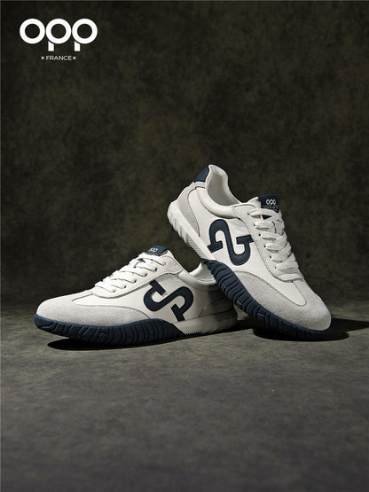 Ténis OPP Forrest Gump para Homem para Lazer, Desporto, Corrida, Caminhada, Estilo Retro, Versátil e Popular, Cano Baixo, em Pele, para Treino