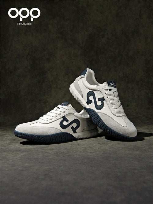 Ténis OPP Forrest Gump para Homem para Lazer, Desporto, Corrida, Caminhada, Estilo Retro, Versátil e Popular, Cano Baixo, em Pele, para Treino