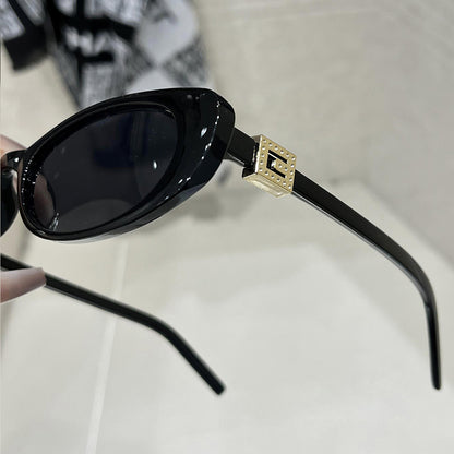 Retro cat eye sunglasses women's high-end new ins Internet celebrity same sunglasses men's fashion street shooting sunglasses