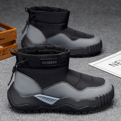 2025 Autumn/Winter New Snow Boots Men's Warm Casual Cotton Boots, Outdoor Fashion Mid-Top Warm Everyday Men's Shoes