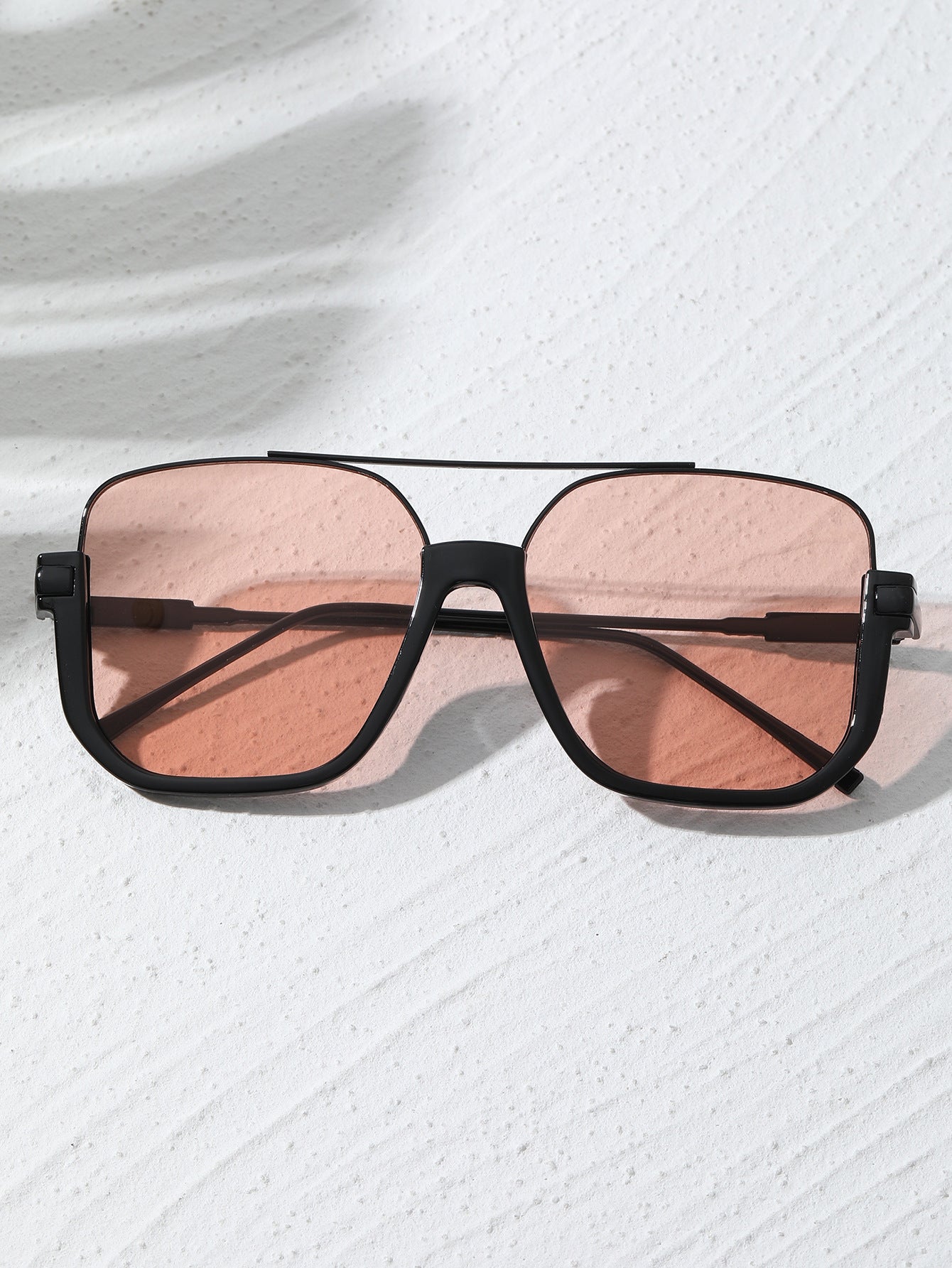 Extra-large frame sunglasses for women, high-end square double-beam pilot sunglasses, UV-blocking and face-enhancing small sunglasses