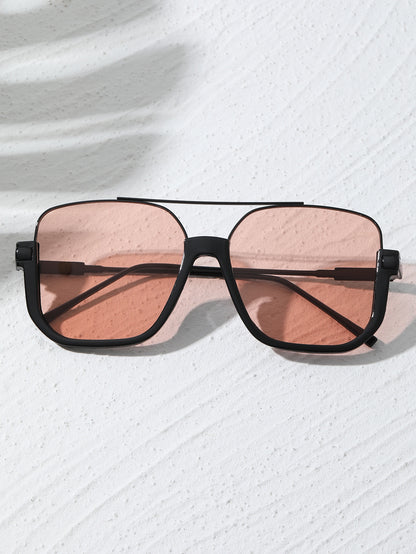 Extra-large frame sunglasses for women, high-end square double-beam pilot sunglasses, UV-blocking and face-enhancing small sunglasses