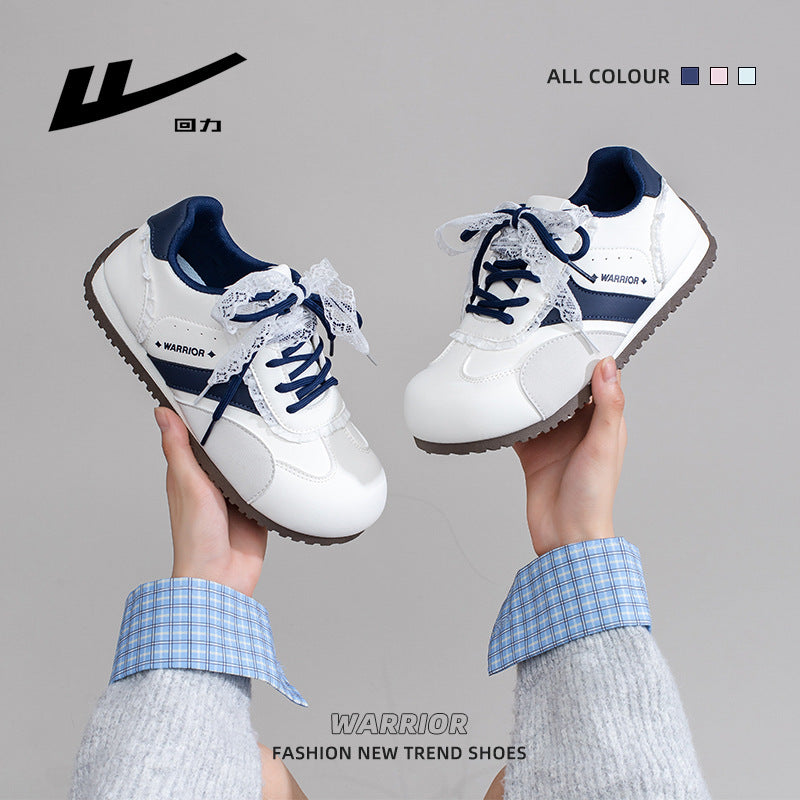 Huili fashion color-blocking casual moral training shoes autumn new versatile youthful and beautiful single shoes high-value student women's shoes