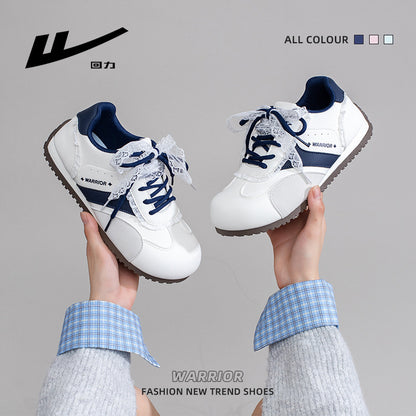 Huili fashion color-blocking casual moral training shoes autumn new versatile youthful and beautiful single shoes high-value student women's shoes