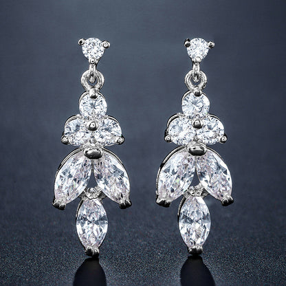 RAKOL European and American fashion light luxury micro-zircon earrings women's exquisite small bridal wedding dress stud earrings accessories
