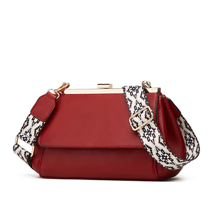 Cross-border retro leather small square bag clip bag one-shoulder crossbody women's bag simple style handbag gentle underarm bag