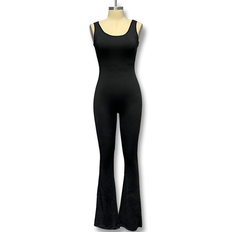 2023 cross-border foreign trade fashion tight yoga jumpsuit casual seamless hollow sports style thin jumpsuit women