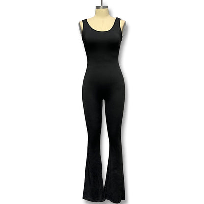 2023 cross-border foreign trade fashion tight yoga jumpsuit casual seamless hollow sports style thin jumpsuit women