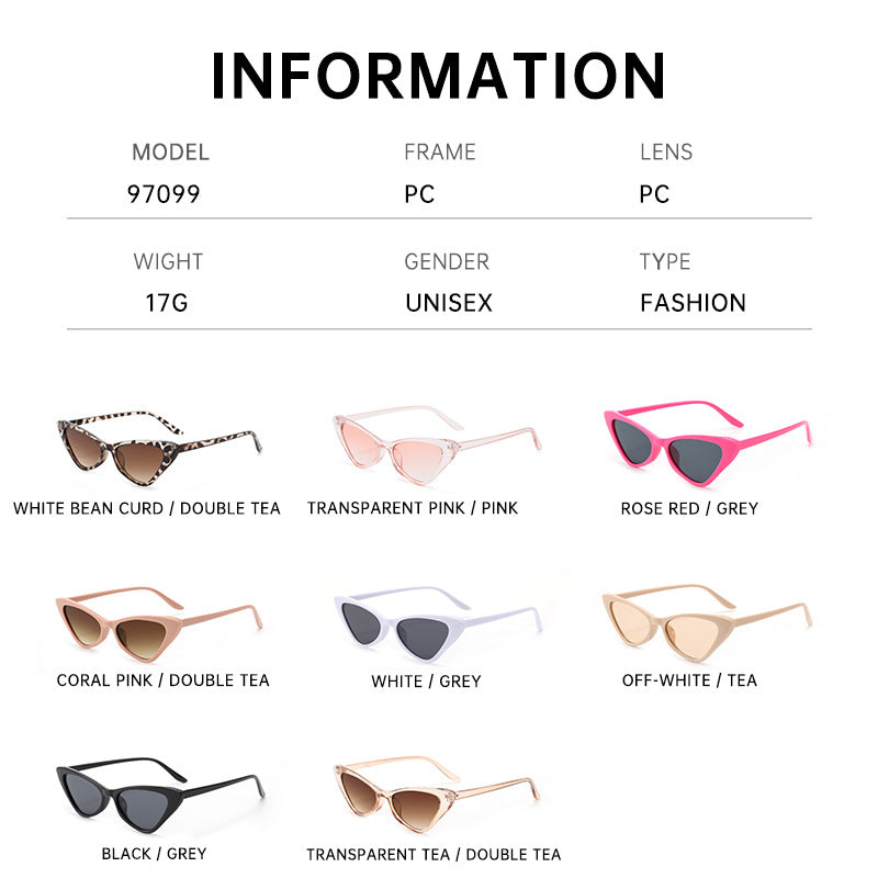 Vintage cat-eye sunglasses, European and American unique triangle small frame sunglasses, cross-border GM sunglasses for women, high-end style