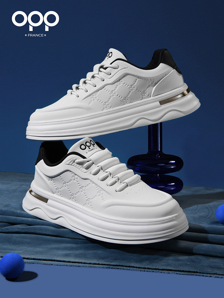 Ténis OPP primavera 2026 para homem, novo modelo em pele leve de luxo, casual sofisticado e versátil, ténis de cano baixo retro para skate.