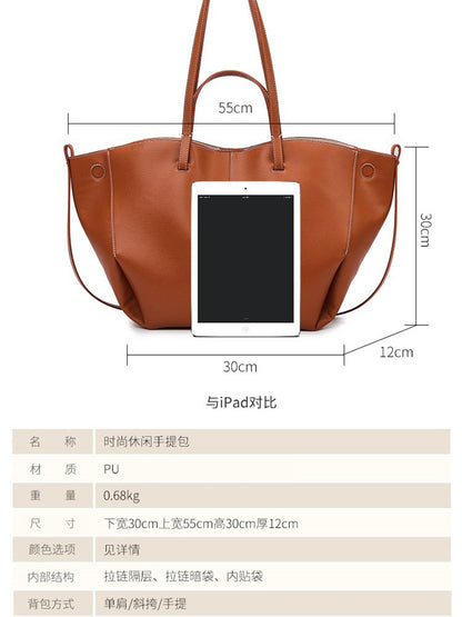 New fashionable tote bag for women, minimalist high-end wing bag, large capacity work commuter shoulder bag, cross-border bag