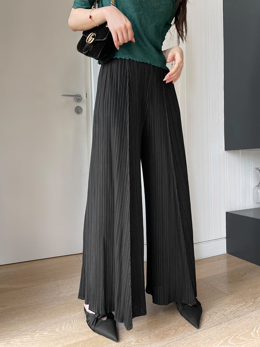 三宅阔腿裤女坠感基础热卖款宽松不规则长裤气质显瘦百搭休闲裤子