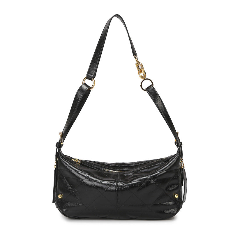 Cross-border shoulder bag, high-end diamond dumpling bag, fashionable and simple underarm bag, versatile commuter women's crossbody bag