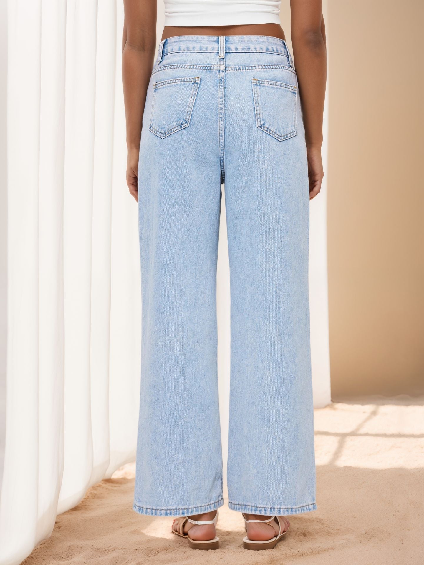 SPOT HONG KONG STYLE JEANS CROSS-BORDER EUROPEAN AND AMERICAN WOMEN'S INS STRAIGHT LEG LOOSE HIGH-WAISTED DENIM PANTS WOMEN JEANS