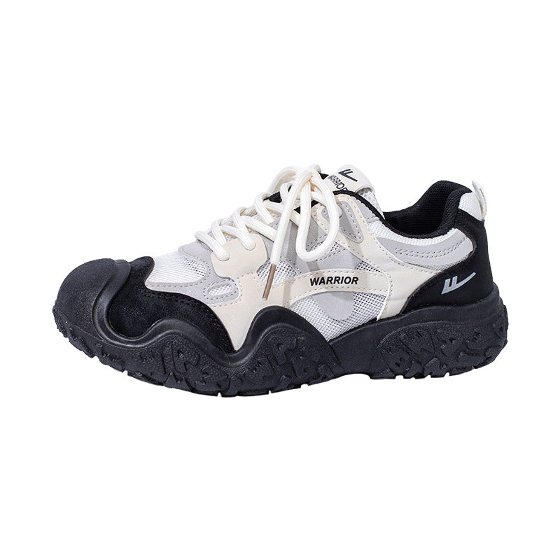 Pull-back strawberry pink mesh breathable sneakers outdoor hiking casual daddy shoes cute and lightweight Japanese big-toe shoes