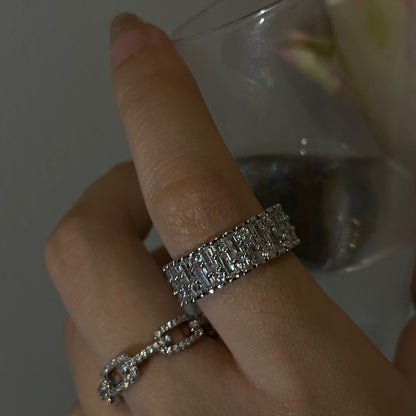 Cross-border exclusive copper zircon rings, emeralds, versatile Southeast Asian best-selling products, one piece can be labeled