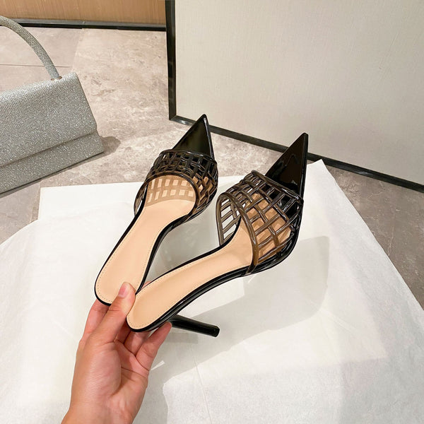 YX Transparent High Heels Women's Summer 2026 New Pointed Toe Stiletto Heel Sandals Versatile Slimming Niche Design Fashion Women's Shoes