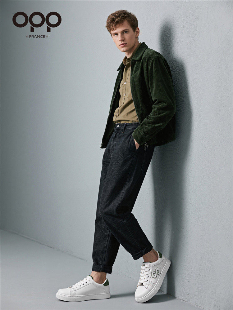 OPP men's shoes spring 2026 new light luxury versatile low-top white shoes casual sports lightweight leather shoes for men