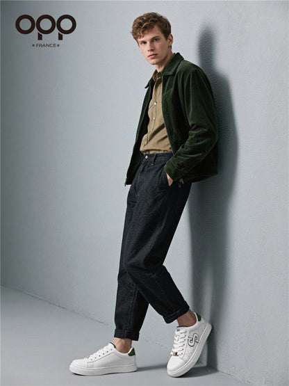 OPP men's shoes spring 2026 new light luxury versatile low-top white shoes casual sports lightweight leather shoes for men