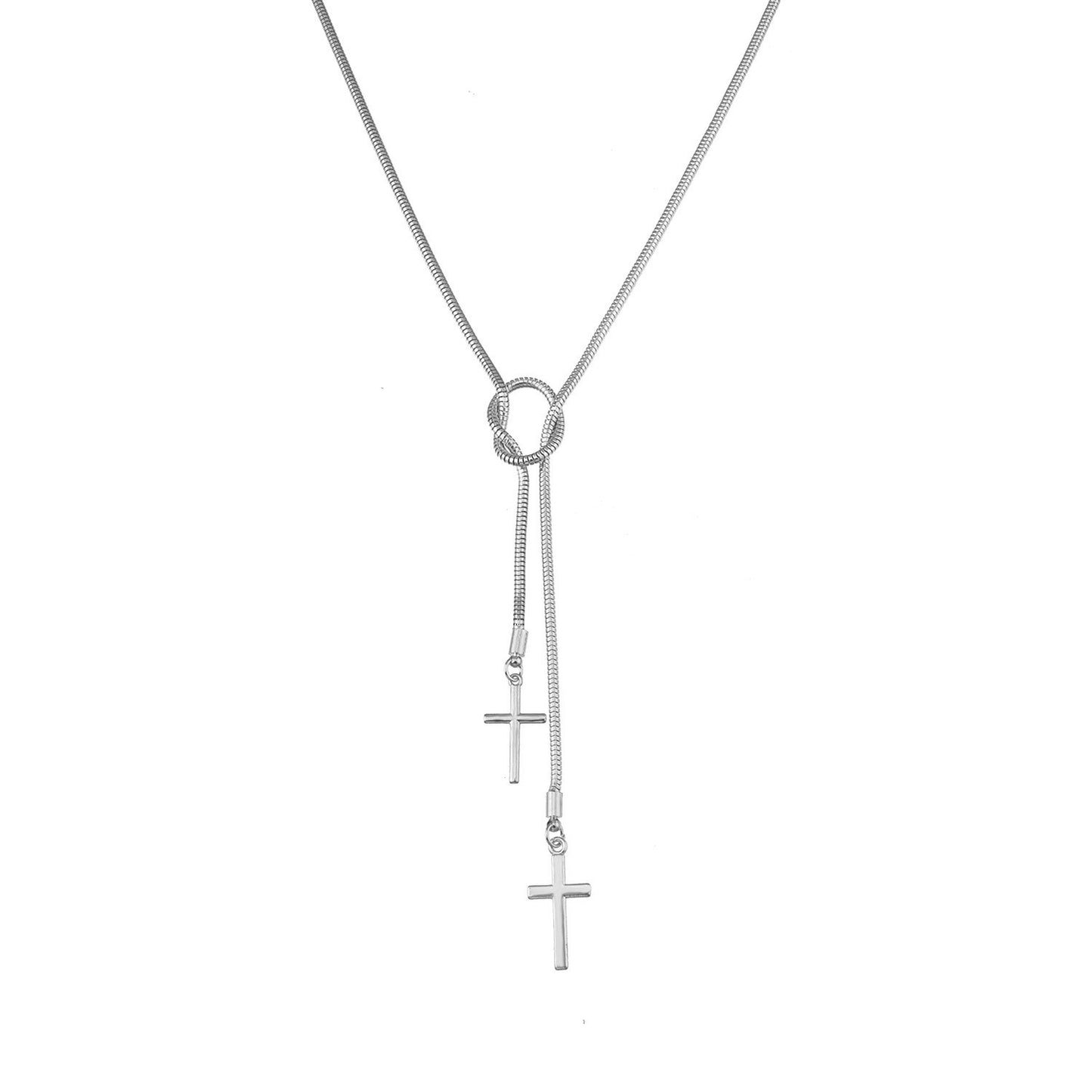 European and American cross-border jewelry Personality cross snake bone chain necklace Women's fashion is cool and can be knotted and worn necklaces