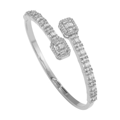 Cross-border European and American style exaggerated full zircon, light luxury, niche, high-end design, open ring for women, women's hand accessories that do not fade