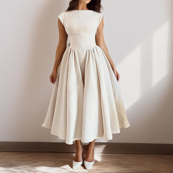 Amazon Spring 2026 French Pure Desire Fashion Temperament Elegant Waist Slimming Sleeveless Back Cutout Dress
