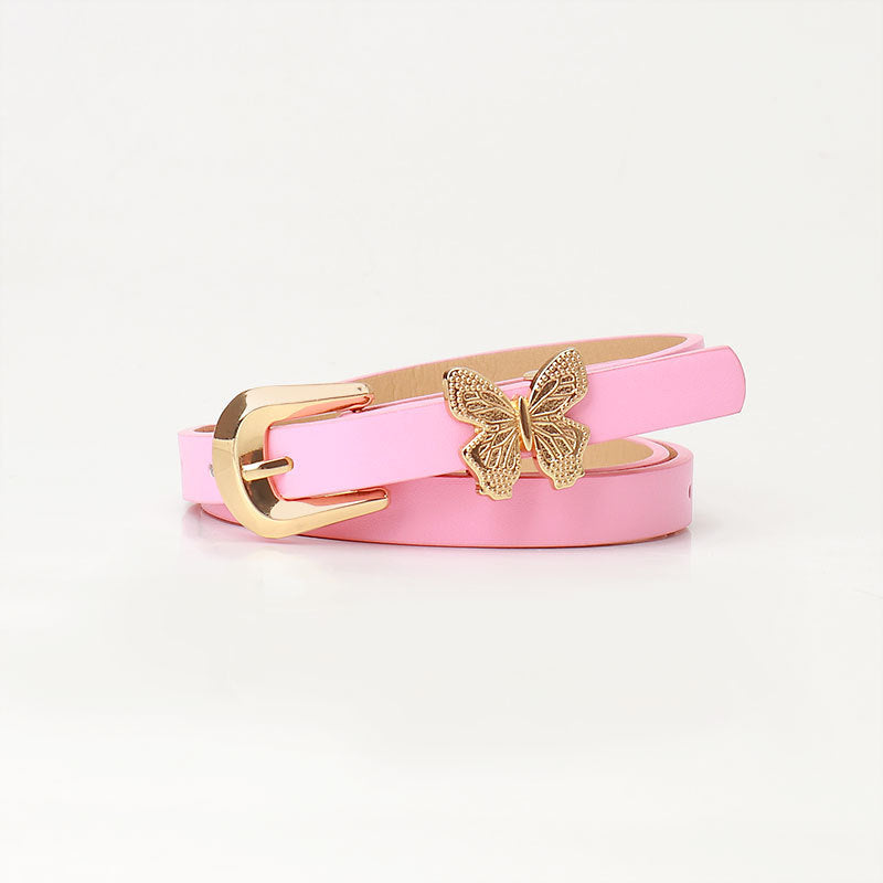 New Sweet Girl Style Belt Women's Fashion Korean Style Belt Women's Cute Wind Butterfly Decoration Versatile Dress Belt