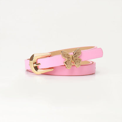 New Sweet Girl Style Belt Women's Fashion Korean Style Belt Women's Cute Wind Butterfly Decoration Versatile Dress Belt