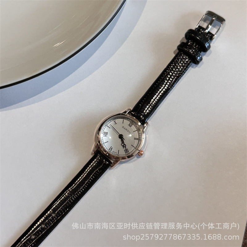 Retro subdial simple belt watch schoolgirl roman korean ins female performance goods wholesale live sale hot sale