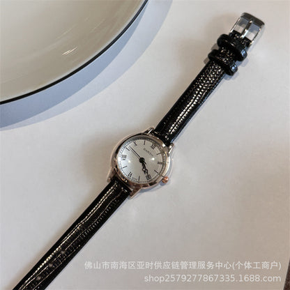 Retro subdial simple belt watch schoolgirl roman korean ins female performance goods wholesale live sale hot sale