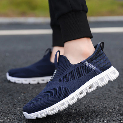 New men's shoes, fashion trends, casual shoes, one foot, low-top fly knit, breathable, plus size dad shoes, sneakers across borders