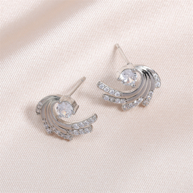 RAKOL versatile shaping earrings, fashionable cross-border hot-selling, personalized wing-shaped stud earrings, elegant and elegant for women