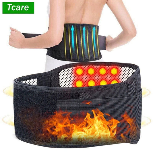 Tcare M - 4XL Adjustable Tourmaline Self Heating Magnetic Therapy Back Waist Support Belt Lumbar Brace Massage Band Health Care - Shopylife