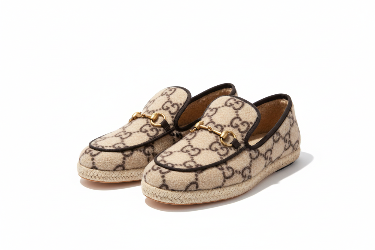 Banner loafers Gucci bege e creme