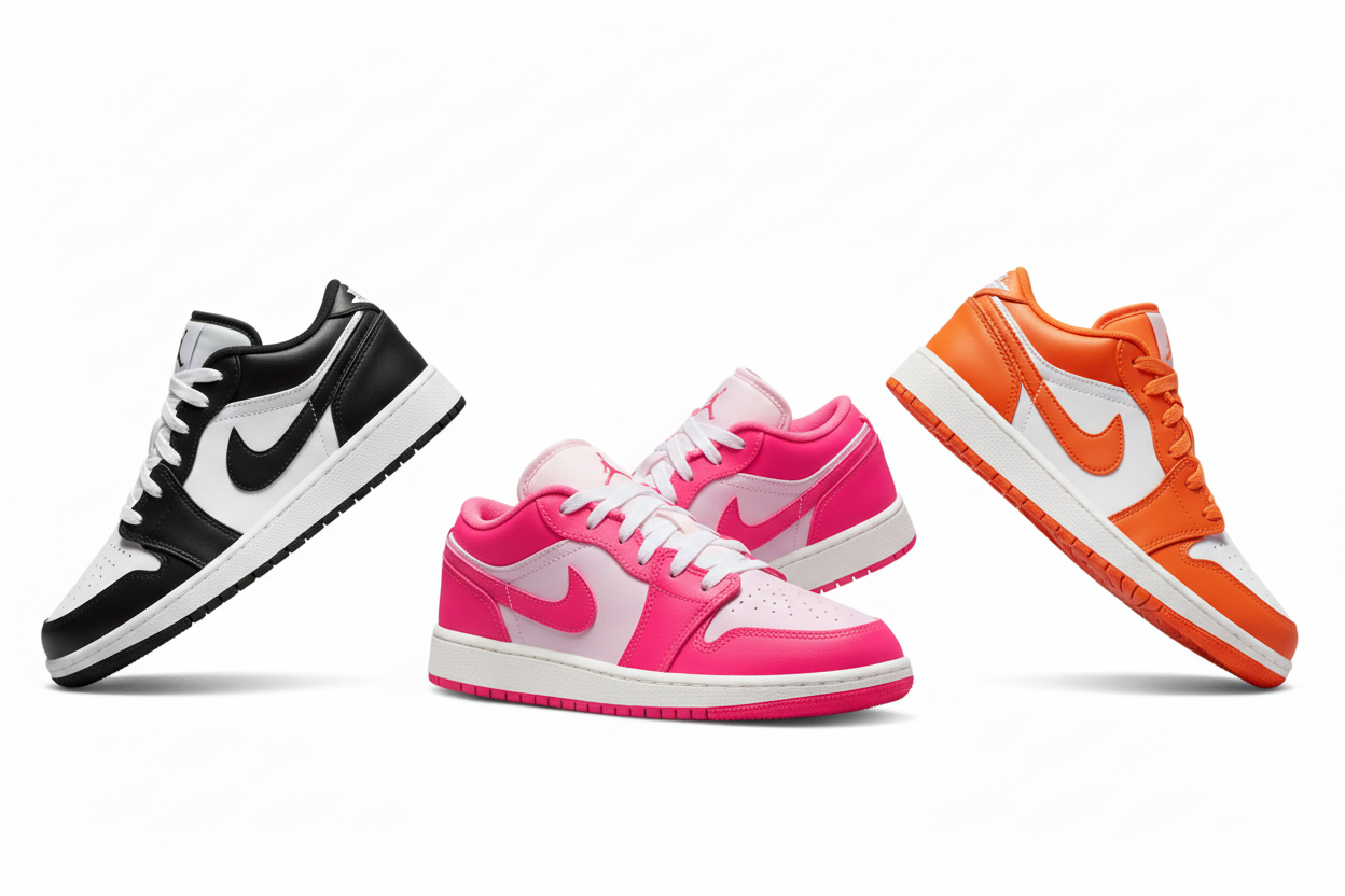 Banner par de ténis rosa e branco