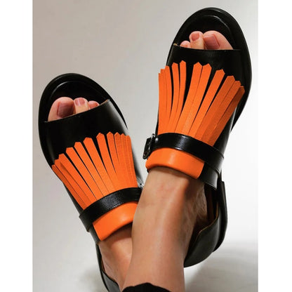 BreezyTassel™ Tassel Slide Sandals for Women – Lightweight Summer Beach Slip-On Flats