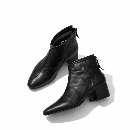 OPP Retro Square Toe Thick Heel Martin Boots Women's 2025 Fall/Winter New Women's Boots Genuine Leather High Heel Boots Women's Shoes | CIAURA