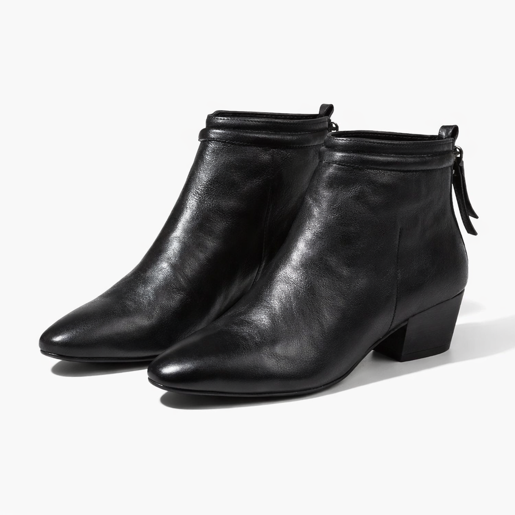 OPP Retro Square Toe Thick Heel Martin Boots Women's 2025 Fall/Winter New Women's Boots Genuine Leather High Heel Boots Women's Shoes | CIAURA