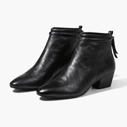 OPP Retro Square Toe Thick Heel Martin Boots Women's 2025 Fall/Winter New Women's Boots Genuine Leather High Heel Boots Women's Shoes | CIAURA