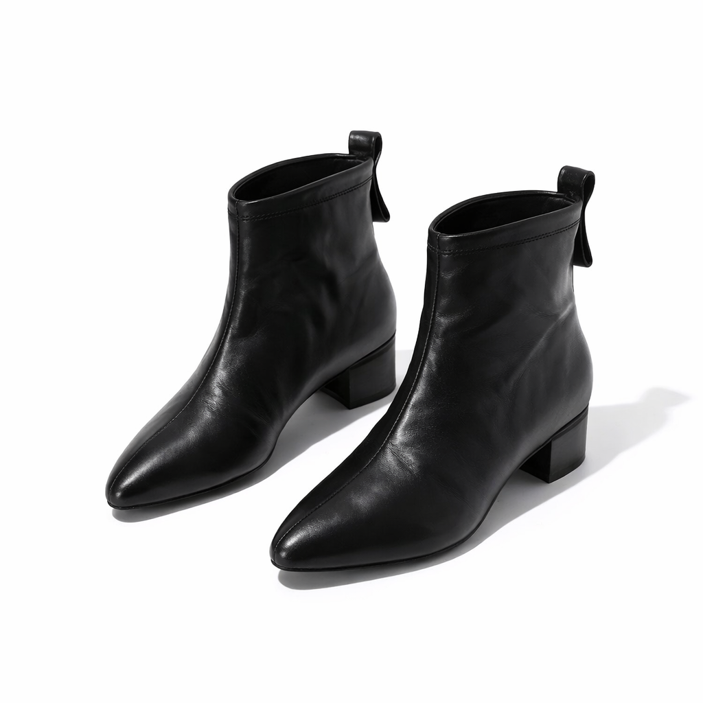 OPP Retro Square Toe Thick Heel Martin Boots Women's 2025 Fall/Winter New Women's Boots Genuine Leather High Heel Boots Women's Shoes | CIAURA