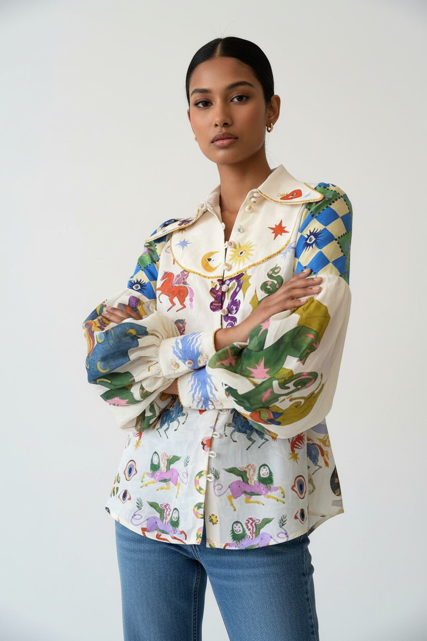 Modelo sul-asiática com braços cruzados